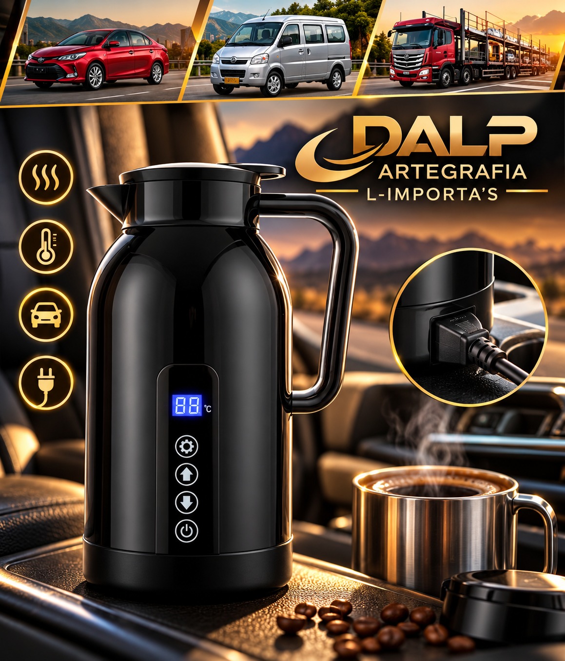 Calentador de agua eléctrico para auto 12V/24V