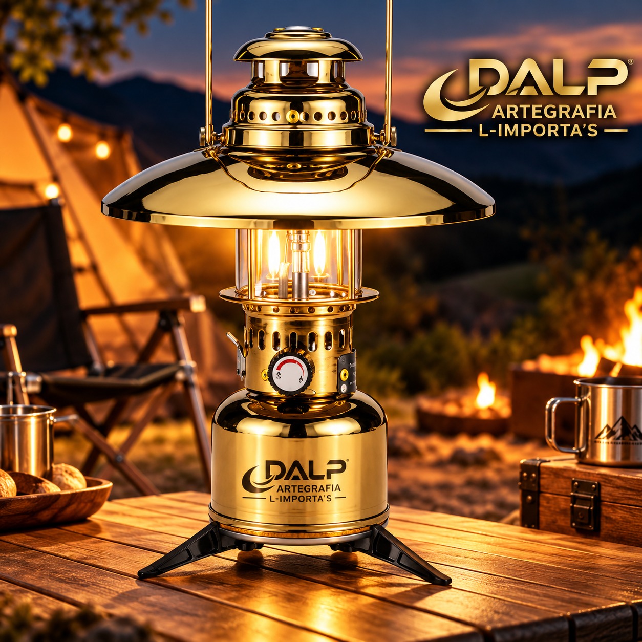 Linterna de gas portátil retro para camping